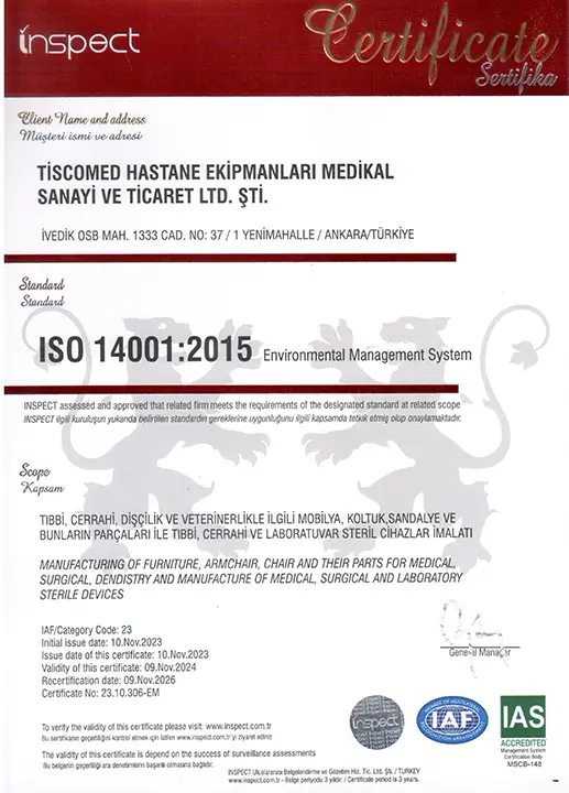 ISO Environmental Management Certificate - VOLLEY Medical Technology Co., Ltd.